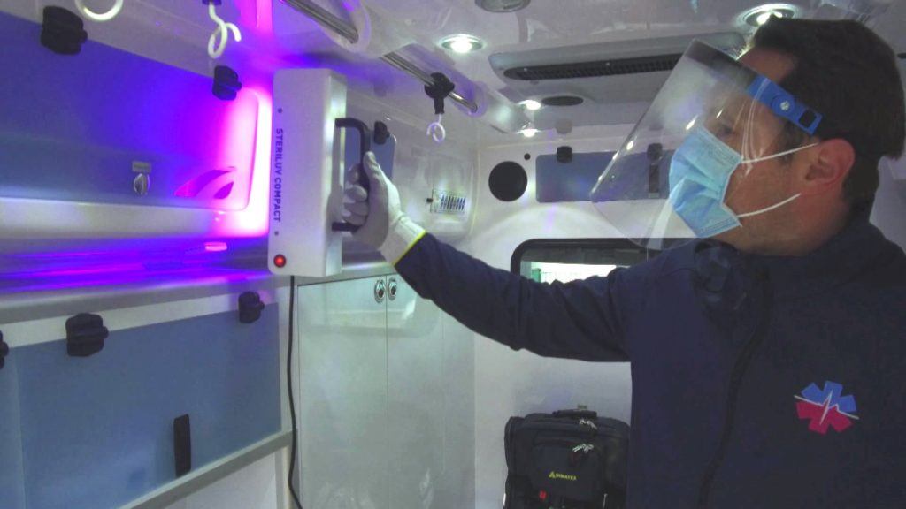 SterilUV Compact - UV disinfection of all interior surfaces of an ambulance.