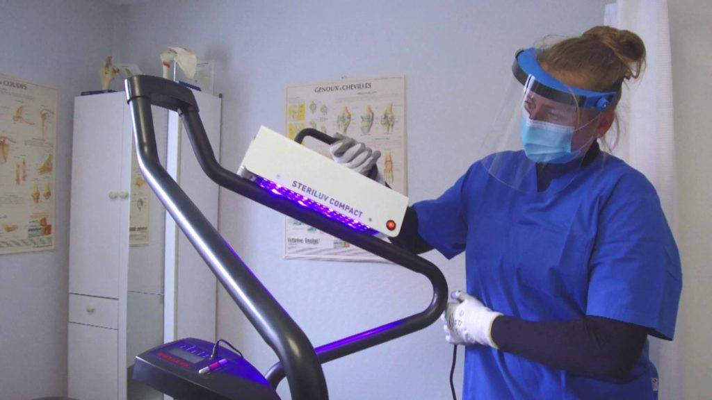 UV disinfection of seat fabrics.