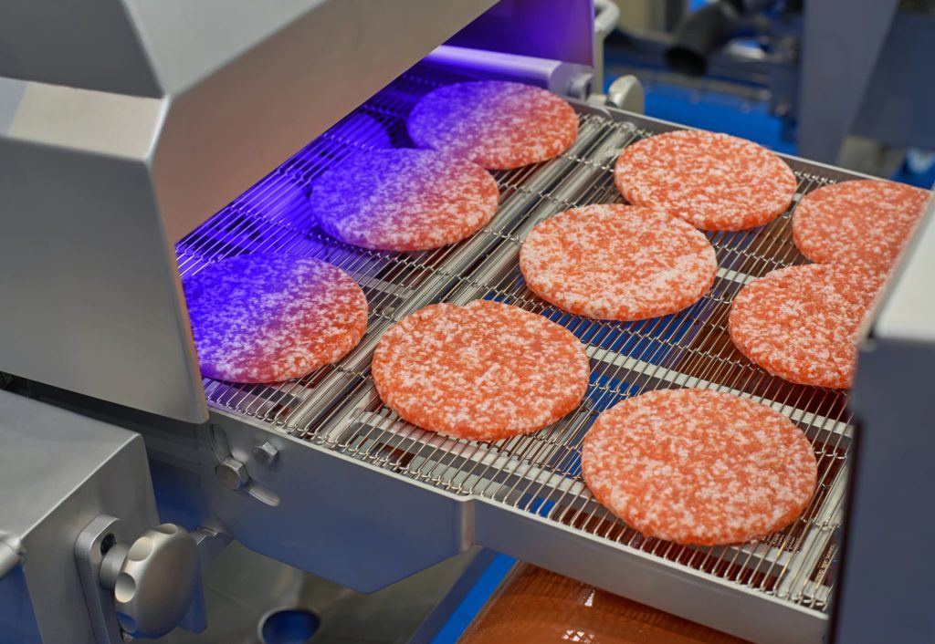 UV-C LED sterilisation system integrated into an existing production line.